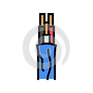 nm nonmetallic cable wire color icon vector illustration