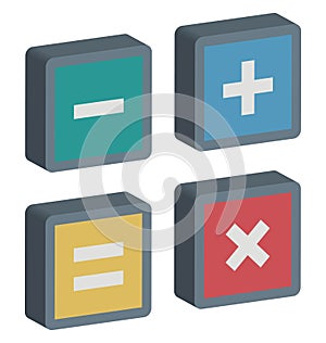 Math Symbols Isolated Vector Icon Editable photo