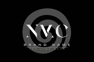 NMC abstract letter logo design