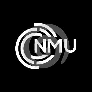 NMU letter logo design on black background.NMU creative initials letter logo concept.NMU vector letter design