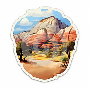 Whimsical Australian Landscapes Sticker With Unreal Engine 5 Style photo