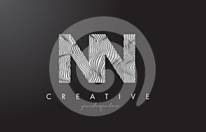 NN N Letter Logo with Zebra Lines Texture Design Vector. photo