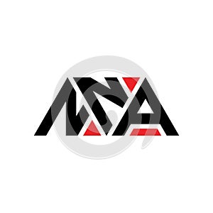NNA triangle letter logo design with triangle shape. NNA triangle logo design monogram. NNA triangle vector logo template with red