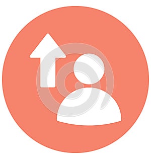 Man with up arrow, Betterment Isolated Vector Icon That can be very easily edit or modified. photo