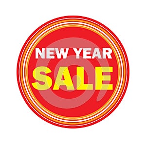 New Year Sale red colored sticker