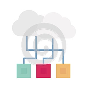 Cloud computing color vector icon which can easily modify or edit