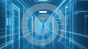 nnotechnology futuristic perspective of a hospital corridor