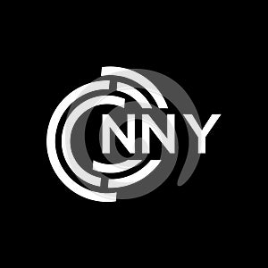 NNY letter logo design on black background.NNY creative initials letter logo concept.NNY vector letter design
