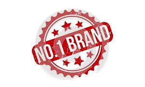 No.1 Brand Rubber Stamp. Red No.1 Brand Rubber Grunge Stamp Seal Vector Illustration - Vector