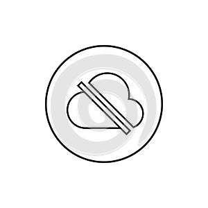 No Access Internet Icon Vector. Offline Cloud Image