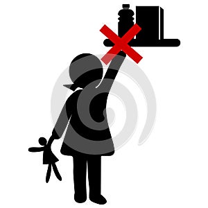 No access for Kids, Be careful Icon. Vector Illustration