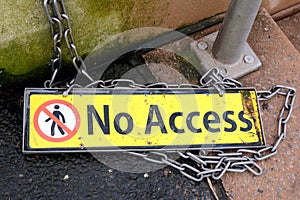 No Access sign with chains