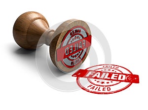 No Access, stamp. Wooden round stamper and stamp with text No Access on white background. 3d illustration. rubber stamp.Failed sta