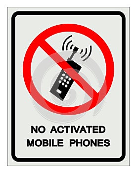 No Activated Mobile Phones Symbol Sign, Vector Illustration, Isolate On White Background Label. EPS10