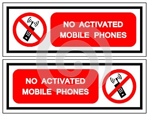 No Activated Mobile Phones Symbol Sign, Vector Illustration, Isolate On White Background Label. EPS10