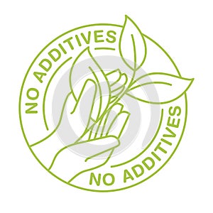 No Added Preservatives eco thin line sign