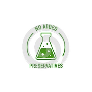 No added preservatives icon. Chemical artificial free food. No additives vector symbol logo