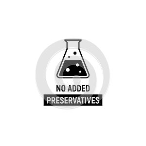 No added preservatives icon. Chemical artificial free food. No additives vector symbol logo