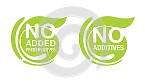 No additives sign for healthy food products label