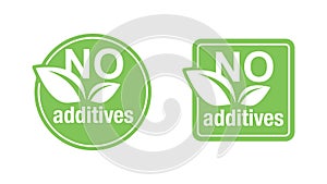 No additives sign - healthy natural products label