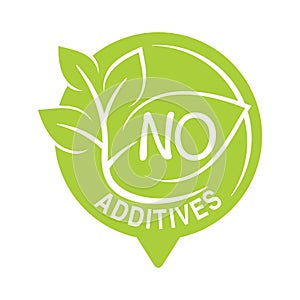 No additives sign for natural food products