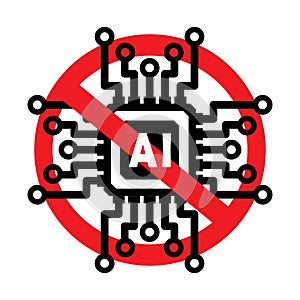 No AI (artificial intelligence) prohibition symbol.
