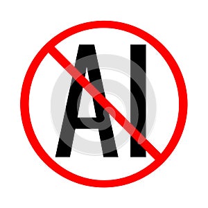 No AI artificial intelligence symbol icon