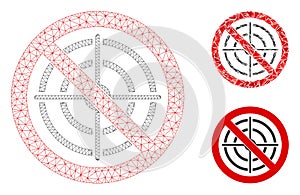 No Aim Vector Mesh Wire Frame Model and Triangle Mosaic Icon