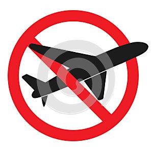 No Airplane sign. Plane symbol. Travel icon