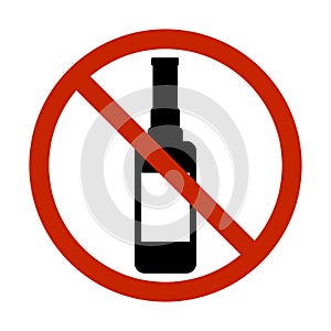 No alcohol allowed drinking prohibited sign vector