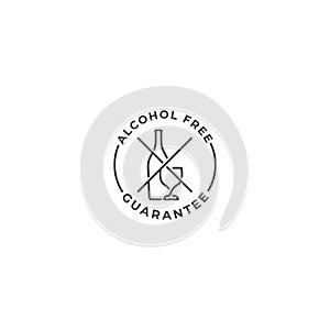 No alcohol holiday, dry january, free alcohol. Vector icon template