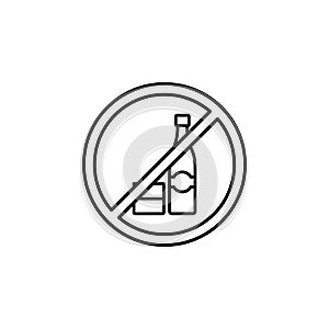 No alcohol icon. Element of world cancer day icon