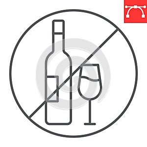 No alcohol line icon