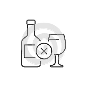 No alcohol line outline icon