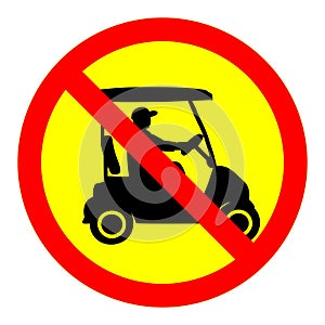 No golfcart driving area access sign vector illustration photo