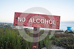 No Alcohol Sign at the beach