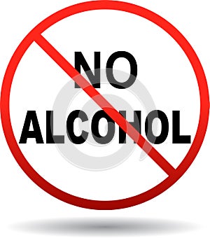 No alcohol sign on white