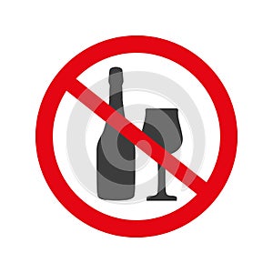 No alcohol sign on white background.