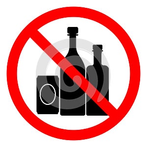 No Alcohol Symbol Sign ,Vector Illustration, Isolate On White Background Label .EPS10