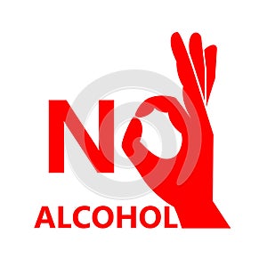 No alcohol vector flat icon