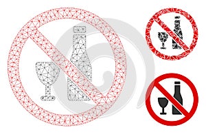 No Alcohol Vector Mesh 2D Model and Triangle Mosaic Icon