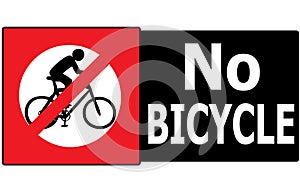 No Allow Bicycle Sign Label