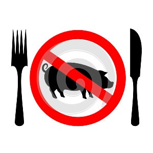 No animal meat vector sign