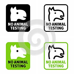 `No animal testing` cruelty free products information sign
