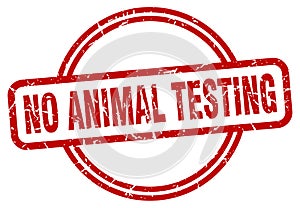 no animal testing stamp. no animal testing round vintage grunge label.