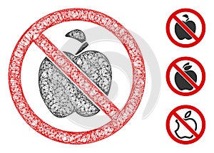 No Apple Fruit Polygonal Web Vector Mesh Illustration