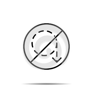 No Arrow, circular icon. Simple thin line, outline vector of arrow ban, prohibition, embargo, interdict, forbiddance icons for ui