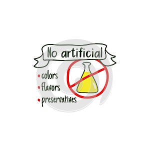 No artificial colors, flavors, preservatives badge