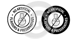 No artificial flavours and preservatievs vectro icon set