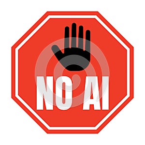 No artificial intelligence symbol icon